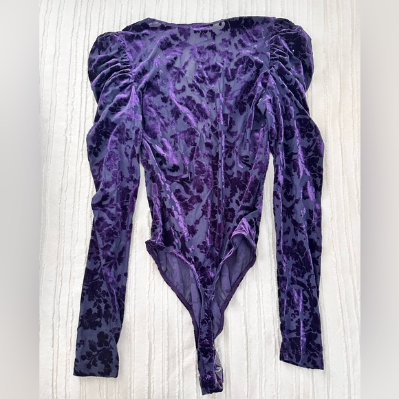 NWT Free People Magic Hour Velvet Bodysuit (Color Deep Sea Combo) Size XS - Picture 4 of 7